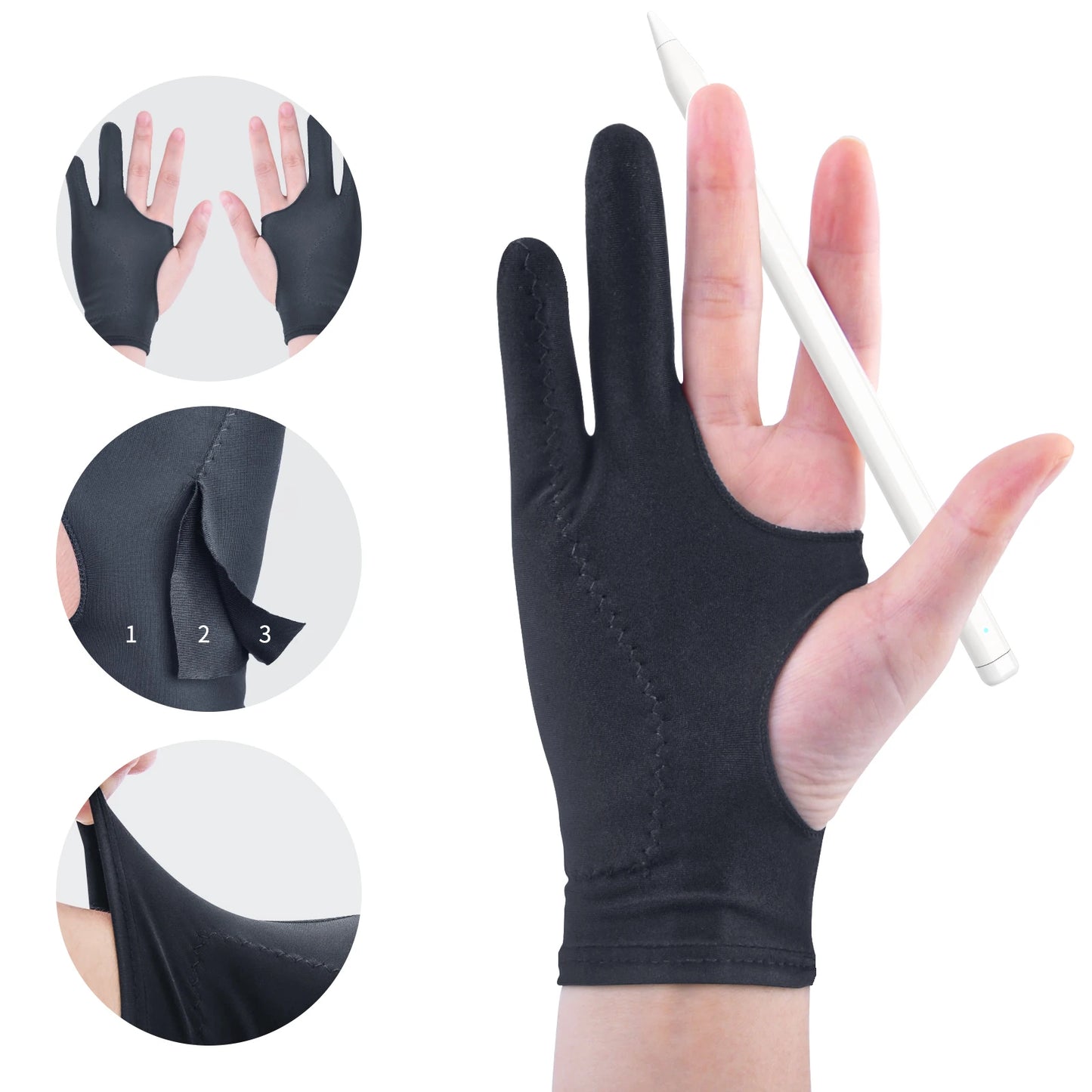 Smudge Gaurd Artist Glove - 2 Finger